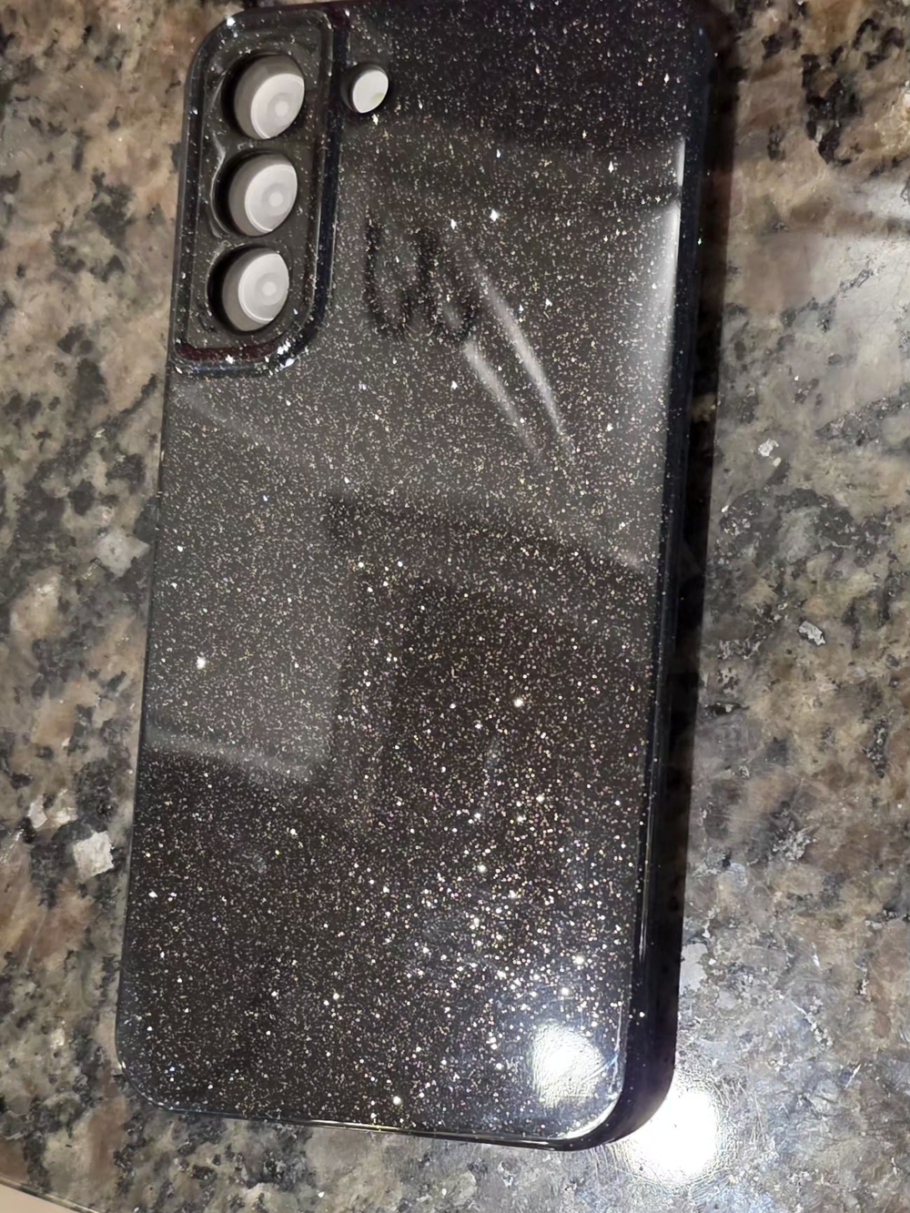 Black Glitter Protective Phone Case. "Case" Brand
